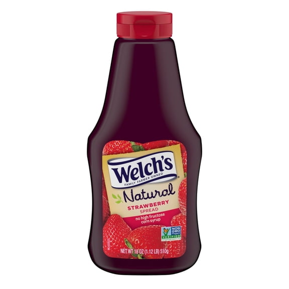 ( 2 Pack )Welch's Natural Strawberry Spread, 18 Oz Squeeze Bottle