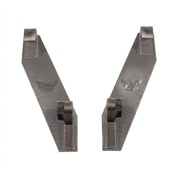 2 Pack Weld-On Tractor Mounting Brackets Compatible w/ Deere Tractor & Global Euro Loaders - 7/16" G50 Steel Plate Thickness, Secure Attachment for Farming - Metallic Gray