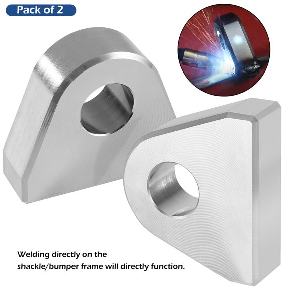 2-Pack Weld- Shackle Clevis Mounts, 1 Inch Thick Steel, 2.84 x 2.44 Inch, Recovery D- Mount for Trucks, Trailers, Bumpers, Offroad