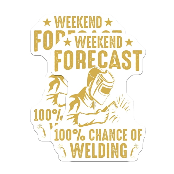 (2 Pack) Welding Magnets - Weekend Forecast Welding - Welder Art Gift - 5" On Longest Side - Premium Magnet - for Cars, Refrigerators, Toolboxes, Lockers - Made in USA - MAG17778