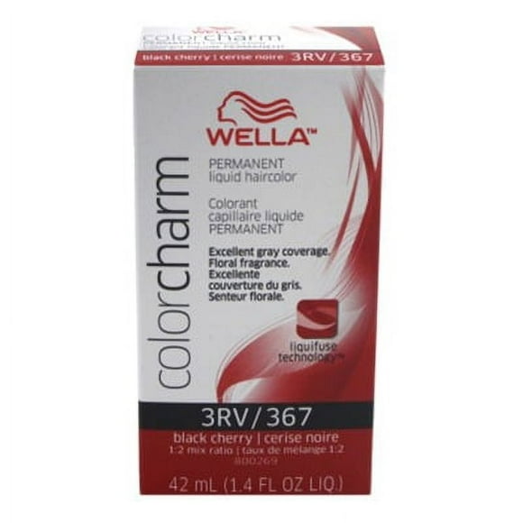 2 Pack - Wella COLOR CHARM, HAIR COLOR Liquid Haircolor 367/3Rv Black Cherry, 1.4 oz