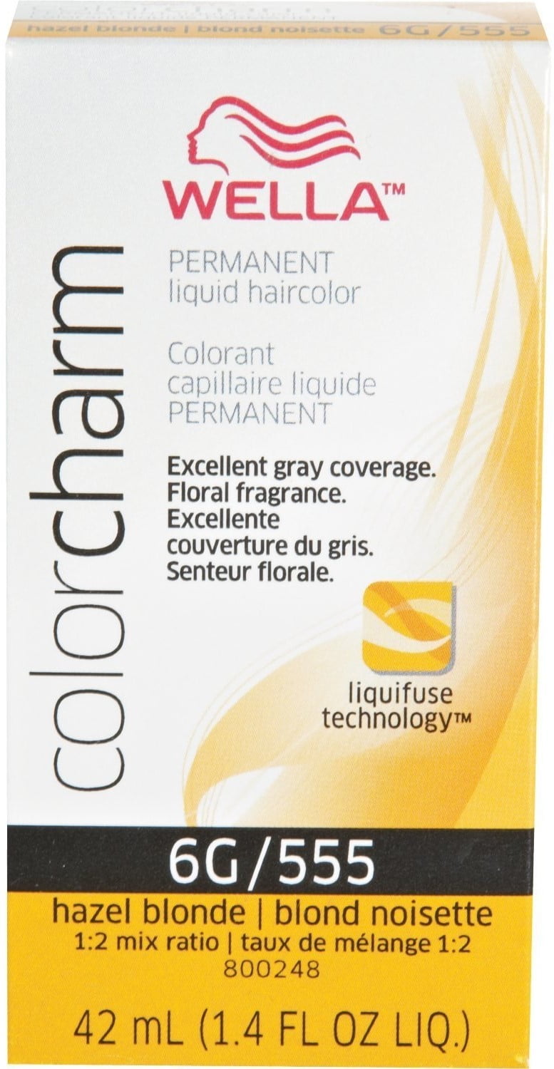 2 Pack Wella COLOR CHARM, HAIR COLOR Liquid Haircolor 6g/555 Hazel Blonde, 1.4 oz