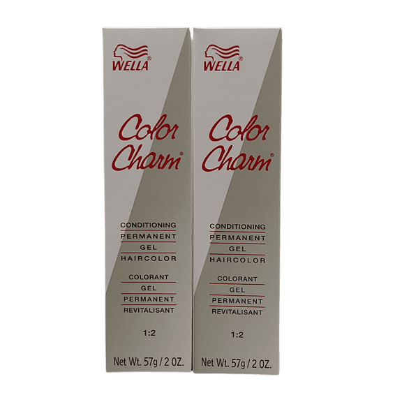 2 Pack Wella Color Charm Permanent Gel Hair Color 632 Medium Ash Blonde 2 oz
