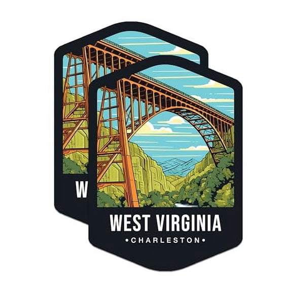 (2 Pack) West Virginia State and Capitol Stickers - WV State Sticker - Choose from 50 States - 5" On Longest Side - Premium Vinyl - for Cars, Trucks, Skateboards, Laptops - Made in USA - BMCS1504