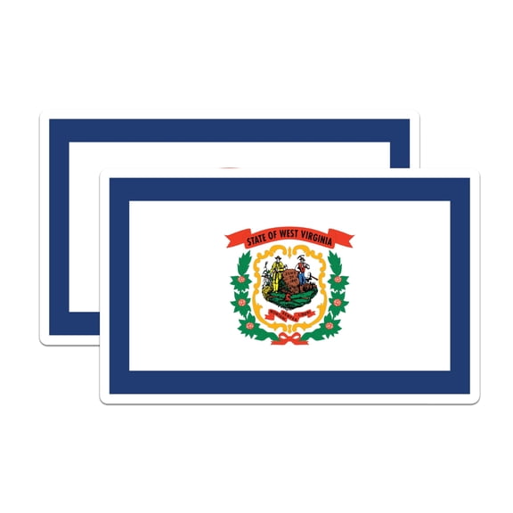 (2 Pack) West Virginia State Flag Magnets - WV State Flag Magnet - Choose from 50 States - 5" On Longest Side - Premium Magnet - for Cars, Refrigerators, Toolboxes - Made in USA - MAG1335