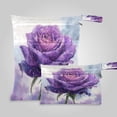 thumbnail image 1 of 2 Pack Wet Dry Bags,A Beautiful Purple Rose Portrait Waterproof Reusable Dual Zipper Bags for Swimwear, Gym Clothes, Toiletries, Baby Diapers, 1 of 8