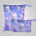 thumbnail image 1 of 2 Pack Wet Dry Bags,Dreamy Space Teddy Bears Waterproof Reusable Dual Zipper Bags for Swimwear, Gym Clothes, Toiletries, Baby Diapers, 1 of 8
