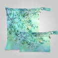 thumbnail image 1 of 2 Pack Wet Dry Bags,Fresh Teal Foliage Waterproof Reusable Dual Zipper Bags for Swimwear, Gym Clothes, Toiletries, Baby Diapers, 1 of 8