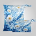 thumbnail image 1 of 2 Pack Wet Dry Bags,Ocean Wave Daisy Floral Waterproof Reusable Dual Zipper Bags for Swimwear, Gym Clothes, Toiletries, Baby Diapers, 1 of 8