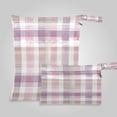 thumbnail image 1 of 2 Pack Wet Dry Bags,Purple-pink Checkered Pattern Waterproof Reusable Dual Zipper Bags for Swimwear, Gym Clothes, Toiletries, Baby Diapers, 1 of 8