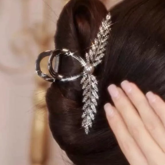 2-Pack Wheat-Shaped Shark Clips - Strong Grip for Thick Hair, Elegant Design for Everyday Use
