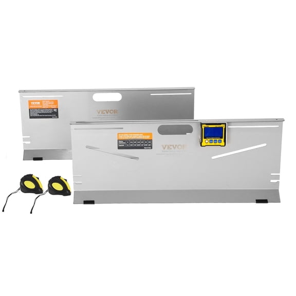 2-Pack Wheel Alignment Tool Set with Toe Plates Camber Caster Toe Gauge 0.1 Degree Accuracy Stainless Steel Magnetic Slots 6 Alignment Rods 2 Measuring Tapes Conversion Chart