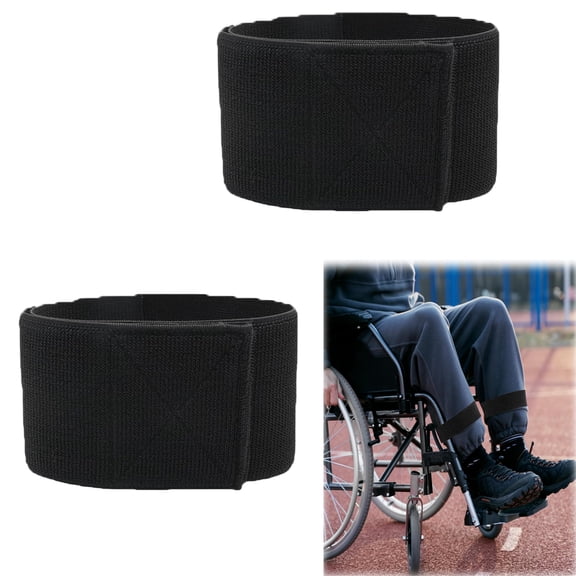 2 Pack Wheelchair Leg Straps Tutuviw Wheelchair Leg Restraints Protection Belt, Wide Wheelchair Foot Rest Strap Restraint Footrest Strap Elastic for Wheelchair Accessories