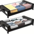 2 Pack Of Wheeled Under Bed Storage Box, Under Bed Storage Box, Under ...