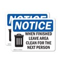 (2 Pack) When Finished Leave Area Clean Sign - Walmart.com