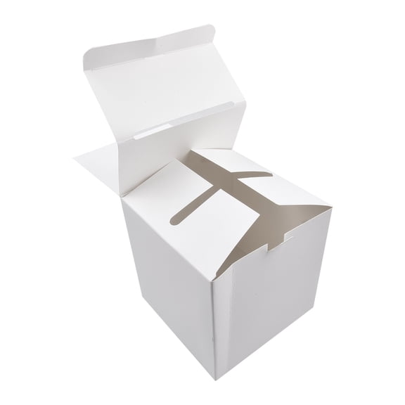 2 Pack White Ballot Box with Removable Header Board, Corrugated Paper Donation Box for Voting Suggestions, Lightweight Foldable Suggestion Box 6x6x6 Inch
