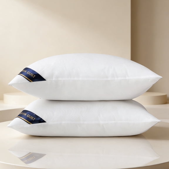 2-Pack White Bed Pillows (27" x 16.5") - Soft Plush Down Alternative, Breathable and Hypoallergenic, Standard Size