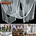 thumbnail image 1 of 2 Pack White Creepy Halloween Cheesecloth Gauze 30x72 Inch, Ragged Spooky Haunted House Decor Net Cloth, Indoor Outdoor Porch Ceiling Window DIY Terror Scene Prop For Halloween Party Yard Decor, 1 of 7