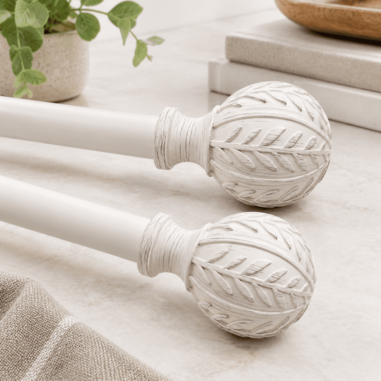 2 Pack White Curtain Rods For Windows 48 To 84 Inch 1