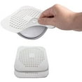 thumbnail image 1 of 2 Pack (White) Drain Hair Catcher -Silicone Square Drain Cover, Shower Silicone Suction Hair Stopper, Easy to Install for Kitchen, Bathtub, Sink & Laundry, 1 of 4