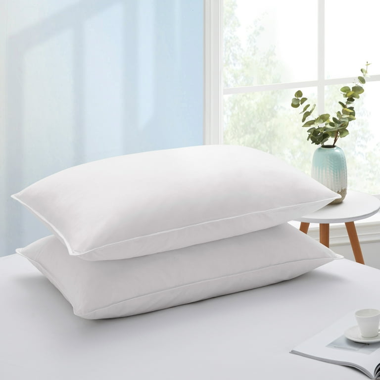 Puredown 2 Pack White Goose Feather Pillows Medium Firm Standard Size