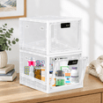 Combination Storage Lock 2 Pack White Lockable Storage Boxes, Large Capacity Stackable Lock Bins ...