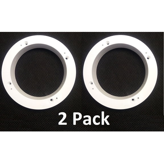 2 Pack White Plastic 1" Depth Ring Adapter Spacer for 5.25 "- 6" Car Speaker -
