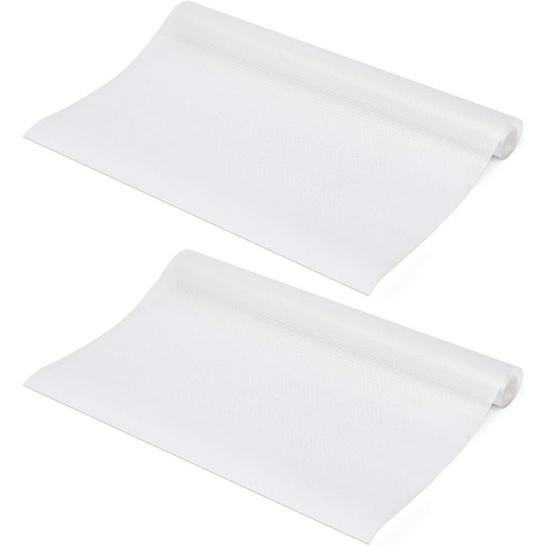 2 Pack White Plastic Shelf Drawer Liner for Kitchen Cabinets, Waterproof,  17.7 x 59 in. 