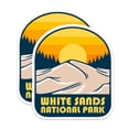 thumbnail image 1 of (2 Pack) White Sands Stickers - National Park Sticker - Desert Landscape Decal - 5" On Longest Side - Sticks to Smooth Flat Surfaces - Made in USA - BMCS17702, 1 of 7