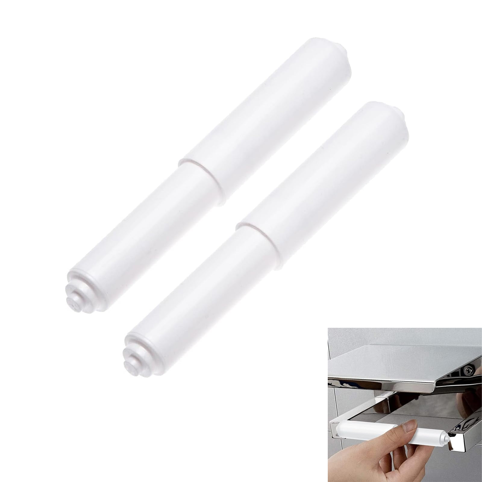 2 Pack White Toilet Paper Holder,Plastic Toilet Tissue Roll Holder ...
