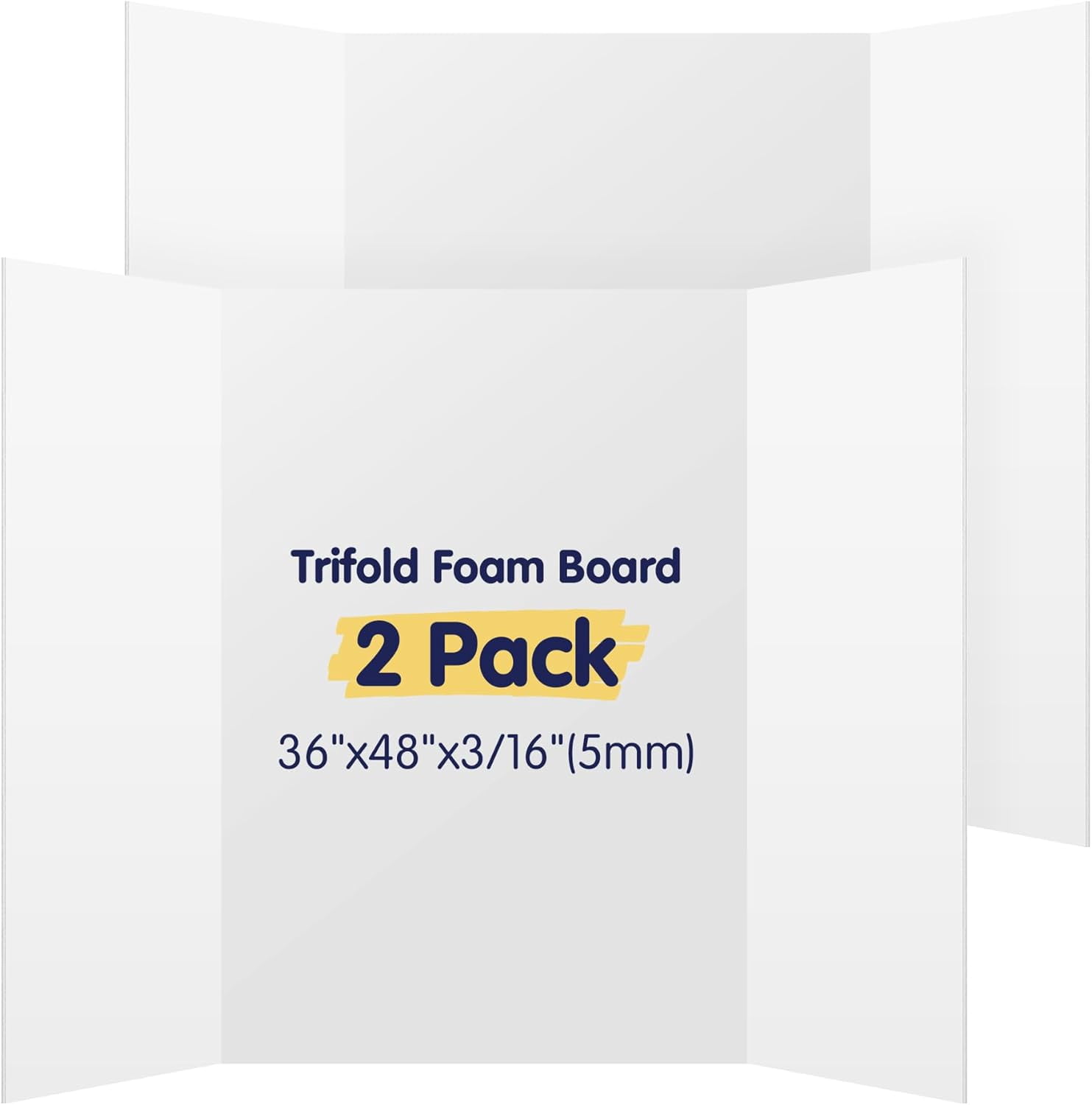 2 Pack White Trifold Poster Board 36