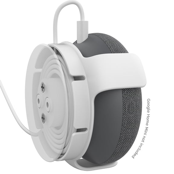 2 Pack,White,Wall Mount for Google Home mini/Nest Mini (2nd Gen) Bracket Holder,Space-Saving,Perfect Cord Management,No Messy Wires or Screws,Sturdy Voice Assistant Wall Mount