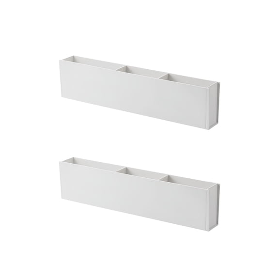 2 Pack White Wall-Mounted No Drill Organizer Bins for Space Saving Storage