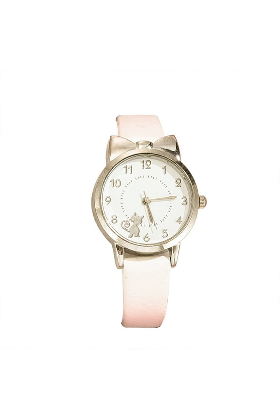 (2-Pack) White Watch Korean Trendy Watch Leather Strap Design Fashion Quartz Ladies Womens Watch Expansion Band Casual Latest Cat Women's Womens Wrist Straps Watch Tan