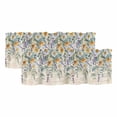 thumbnail image 1 of 2 Pack White Yellow Daisy Valance for Window Eucalyptus Leaves Lavender Spring Retro Letter Kitchen Valance Rod Pocket Short Curtain Topper Decorative Window Treatment for Living Room Bedroom 60"x18", 1 of 9