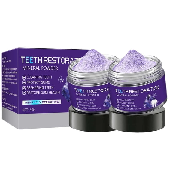 2-Pack Whitening Tooth Powder with Vitamin C for Sensitive Teeth – Gently Removes Coffee, Tea & Tobacco Stains, Brightens Teeth & Freshens Breath