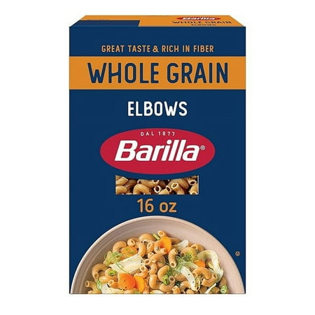 2-Pack Whole Grain Elbows Pasta, 16 oz. Box - Non-GMO Pasta Made With 100% Whole Grain Durum Wheat - Great Source of Fiber