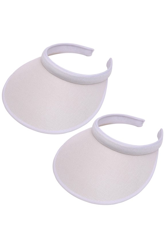 2 Pack Wide Brim Sun Visor Hats Women Men Large Clip-on Visors Hat UV Protection Outdoors Sports Golf Beach Cap