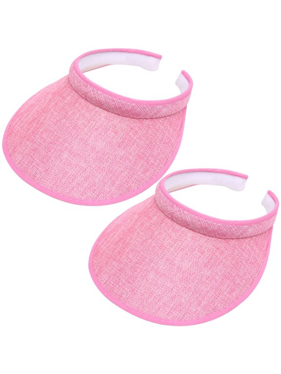 2 Pack Wide Brim Sun Visor Hats Women Men Large Clip-on Visors Hat UV Protection Outdoors Sports Golf Beach Cap