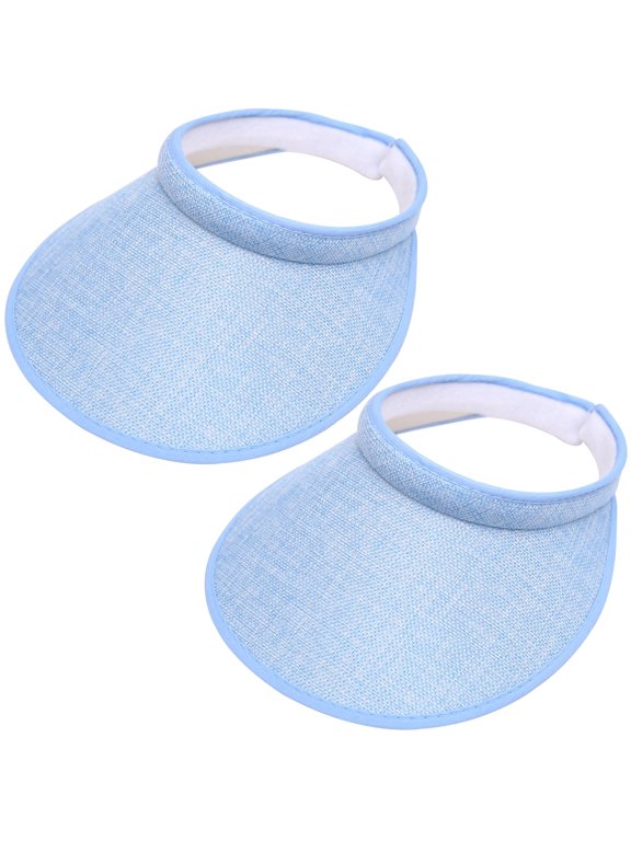 2 Pack Wide Brim Sun Visor Hats Women Men Large Clip-on Visors Hat UV Protection Outdoors Sports Golf Beach Cap