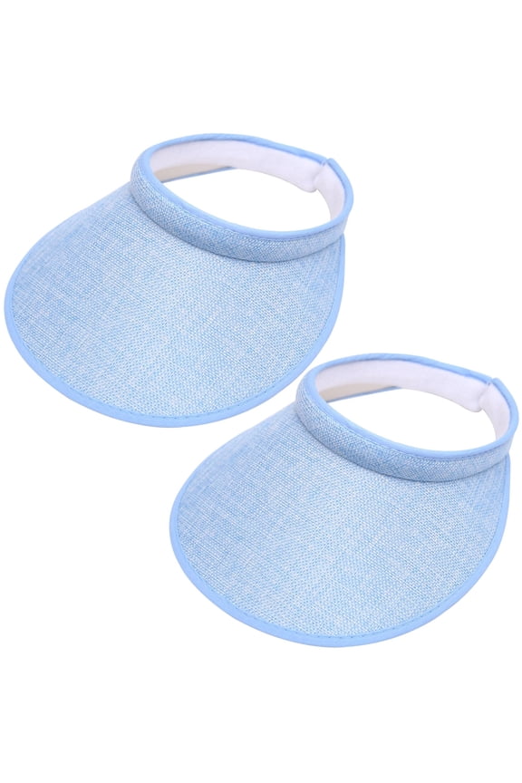 2 Pack Wide Brim Sun Visor Hats Women Men Large Clip-on Visors Hat UV Protection Outdoors Sports Golf Beach Cap