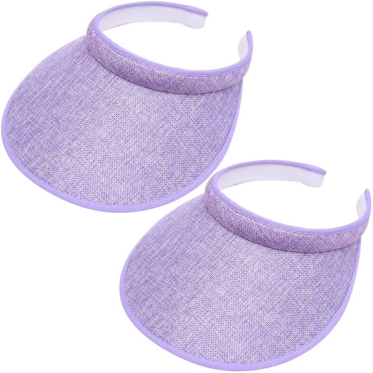 2 Pack Clip On Wide Brim Sun Visor Hats Outdoor Sports Golf Tennis SATINIOR Wide Brim Sun Visor Hats for Women Men Clip on  main image 2