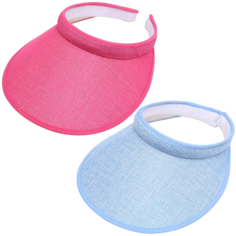2 Pack Wide Brim Sun Visor Hats Women Men Large Clip-on  display picture 2