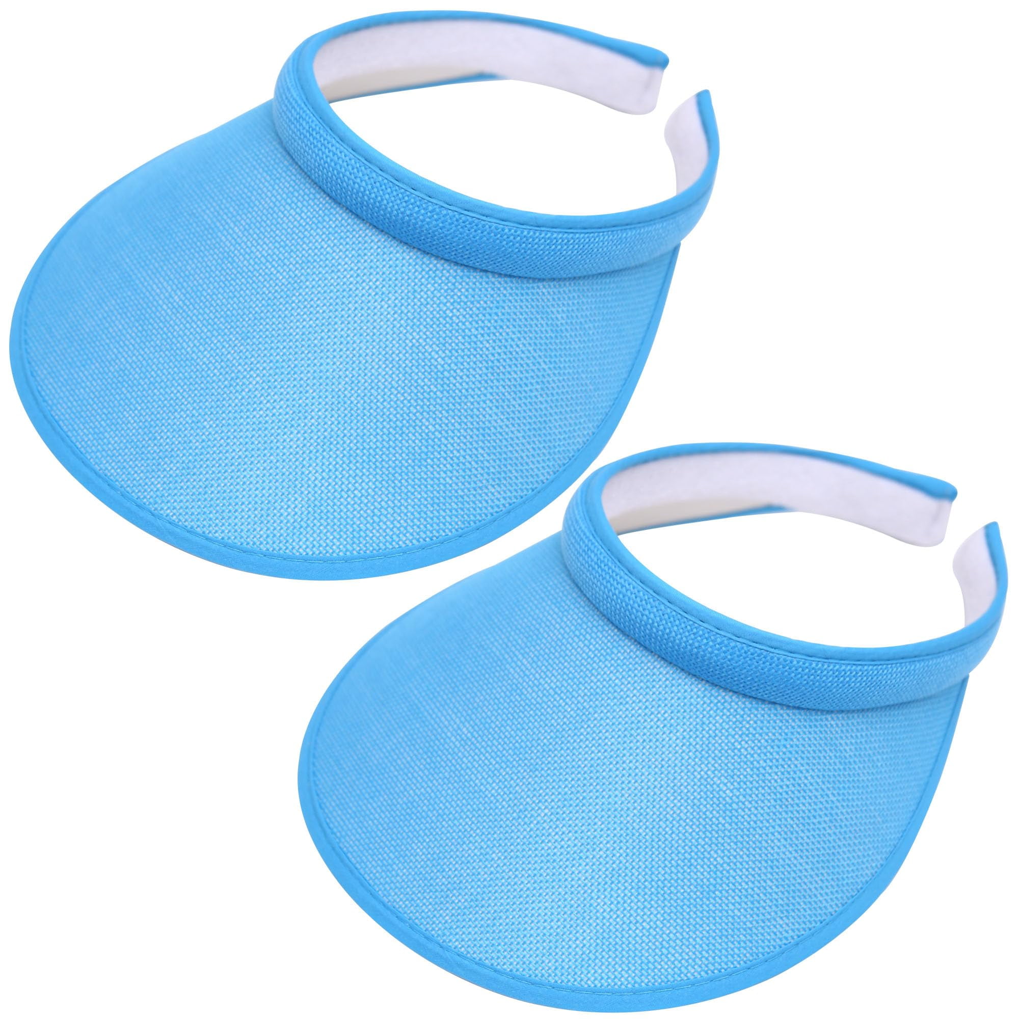 2 Pack Wide Brim Sun Visor Hats Women Men Large Clip-on 