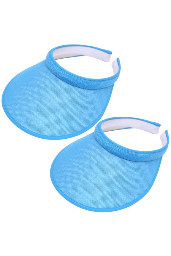 2 Pack Wide Brim Sun Visor Hats Women Men Large Clip-on Visors Hat UV Protection Outdoors Sports Golf Beach Cap