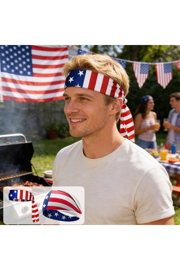 2 Pack Wide Headbands for Women Men Non Slip Soft Elastic Hair Bands Yoga Running Sports Workout Gym Head Wraps, Cotton Cloth Turbans Bandana