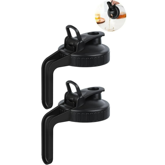 2 Pack Wide Mouth Mason Jar Lids V-Shaped with Handle, Mason Jar Pour Spout Lid with Extended Flip Lid Easy to Open, Airtight Leak Proof and Durable