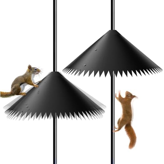 2 Pack Wide Squirrel Baffle for Bird Feeder Pole, Outside Pole Mount Stopper & Bird House Guard for Outdoor Shepherds Hook - 19 inch$$Garden & Patio