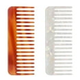thumbnail image 1 of 2 Pack Wide Tooth Comb, Portable Travel Acetate Combs for Wet and Dry Hair, Large Hair Detangling Comb (Brown, Ivory), 1 of 5