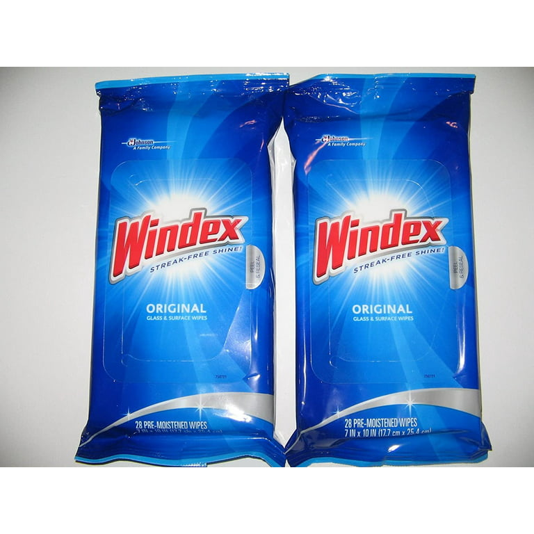 2 Pack-Windex Streak-Free Shine, Original Glass & Surface Wipes, 28 count  each 